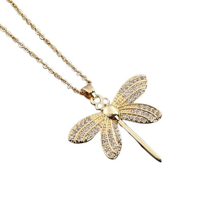 Golden Dragonfly Necklace