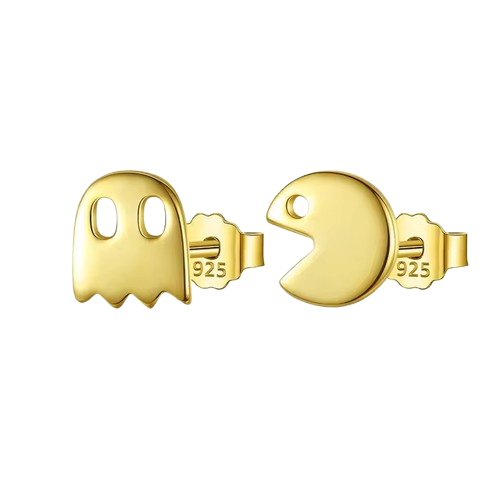 S925 Pac-Man Stud Earrings