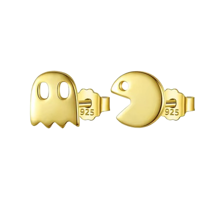 S925 Pac-Man Stud Earrings