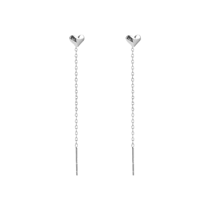 S925 Heart Chain Earrings