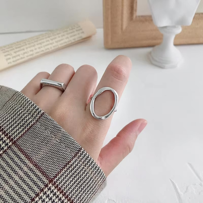 S925 Open Oval Ring