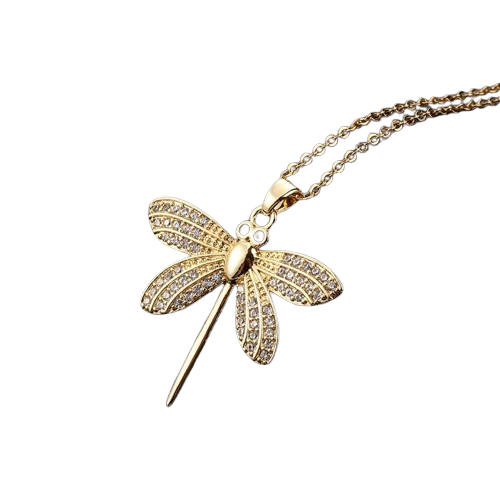 Golden Dragonfly Necklace