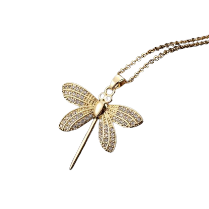 Golden Dragonfly Necklace