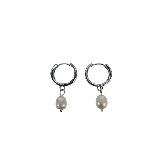 Pearl Hoops Earrings