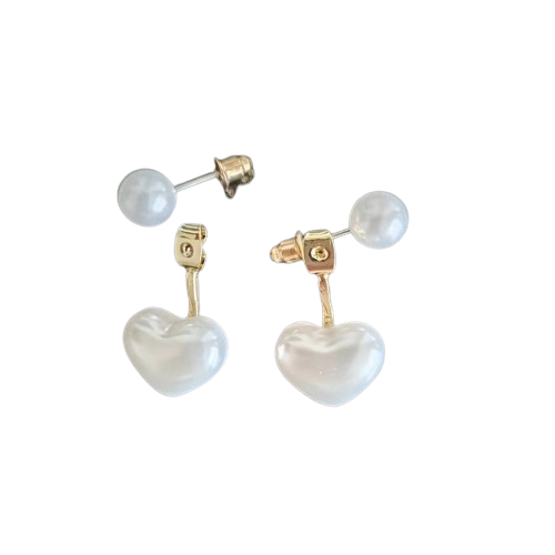 Pearl Heart Earrings