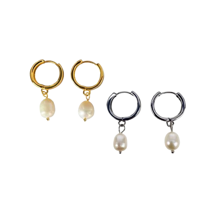 Pearl Hoops Earrings