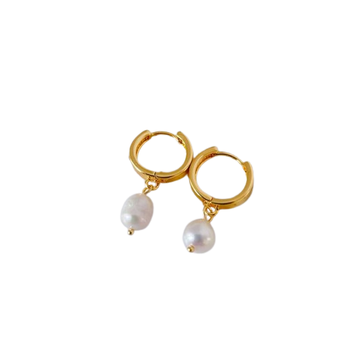 Pearl Hoops Earrings